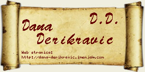 Dana Derikravić vizit kartica